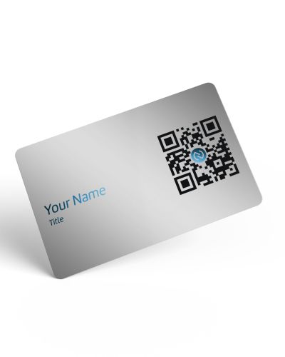 NFC Digital Business Card | Silver Brushed PVC Card